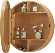 Bathroom Mirror Cabinets Bathroom Wall Mirror Box with Shelf Bathroom Wall Storage (Color : Yellow, Size : 50 * 50 * 13cm)
