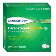 Chemists' Own Paracetamol Soluble 500mg Tab X 20