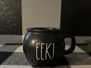Rae Dunn MatteBlack Coffee Cauldron EEK! Mug Undamaged Unused