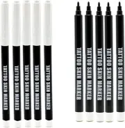 Body Pen Markers Tattoo Skin Stencil 5 Pack Bold for Freehand Drawing on Human S