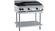 B+S Black Combination Two Open Burners & 600mm Char Broiler Natural Gas