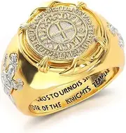 [MayiaHey] Crusader Ring, Knights Templar Ring for Men, Medieval Knight Sword Shield Ring, Viking Cross Ring, Knights Templar Jewelry, Catholic Cross Ring, Hip Hop Cross Band Ring