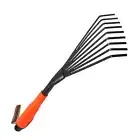 Steel Hand Rake Soil Tiller With Ergonomic Handle Small Leaf Rake Great For Yard