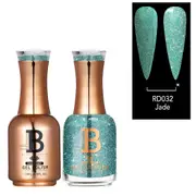 Billionaire Diamond Gel Polish UV LED & Nail Lacquer Duo 032 Jade 15ml