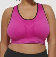 Calvin Klein Performance Women's Pink Medium Impact Sports Bra Plus Size 1X