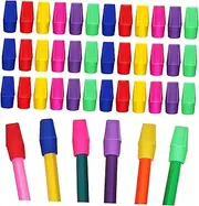 Gadpiparty 120Pcs Mixed Color Pencil Cap Erasers Top Pencil Eraser Caps for Teachers Artists and Students Efficient and Convenient for Homework Artwork and Office Use