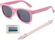 [BABIEOJO] Baby Sunglasses Toddler Sunglasses with Strap Flexible Polarized Infant Sunglasses UV400 Protection for Newborn Girls Boys Age 0-3 Years