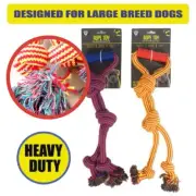 Jumbo Cotton Toy with Handle Large Heavy Duty Dog Chew Tug of War Rope Teeth