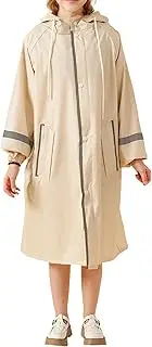 [KEOYA] Kids Waterproof Hooded Rain Coat Reusable Lightweight Rain Poncho with Reflectors for Boys and Girls
