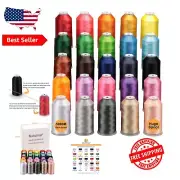 Polyester Embroidery Thread Set - 25 Colors with 5000M Spools for Professionals