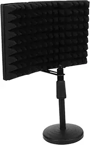 GLSTOY Mic Pops Filter Mini Soundproof Cover Recording Equipment Microphone Isolation Shield Black