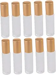ELAYARD 10pcs Essential Oil Roller Ball Bottles Refillable Glass Perfume Containers for Travel Home Use Smooth Rhombus Design