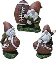 Garden Gnome Statue | Collectible Football Gnome Statue Home Decor - Football Player Miniature Gnome Figurine, Resin Crafted Collectible Gnomes Home Decor Statue