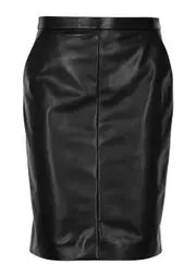 Saint Laurent Leather Midi Skirt - Black - 40 (UK12 / M) 40 (UK12 / M)