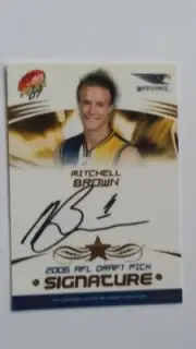2007 AFL SELECT DRAFT PICK SIGNATURE DP16 MITCHELL BROWN #399/450