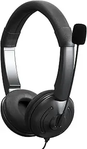 USB Wired Headset with Noise Cancelling Microphone On Ear Computer Headphone Call Center Earphone Control Speaker Mic Mute Adjustable Headband