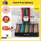 Capsule Drawer Holder with Glass and Handle For Nespresso Vertuo Holds 50 Pods