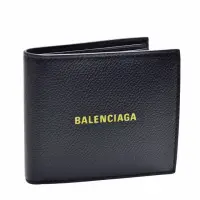 在飛比找momo購物網優惠-【Balenciaga 巴黎世家】經典黃色品牌字母LOGO摺