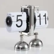 1pc Automatic Page Turning Clock, Desk Stainless Steel Flip Digital Clocks, Vint