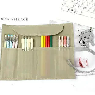 卷簾筆袋創意韓版卡通PU皮質卷筆袋學生卷簾彩鉛筆簾多功能文具袋