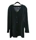 Hillard & Hanson NWT Womens Velvet Button-down Blouse Teal Size 2X USA HOLIDAY