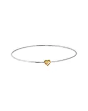 Jane Basch 14K & Silver Heart Bangle