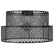 Brilliant 35cm Black Tier Laser Cut Metal Batten Fix Shade