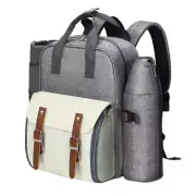 NNEDSZ Picnic Basket Backpack Set Cooler Bag 4 Person Outdoor Insulated Liquor