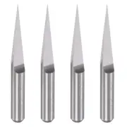 1/8" Shank 0.1mm Tip 10 Degree Solid Carbide Wood Engraving CNC Router Bit 4pcs