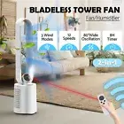 2-In-1 Bladeless Fans with Humidifier Electric Standing Tower Fan 12 Speeds