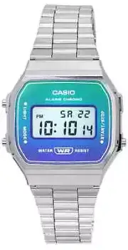 Casio Vintage A168WER-2A Blue Silver Tone Digital Watch