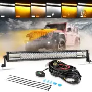 Auxbeam LED Light Bar 30" 180W 6Modes Strobe Light Flood Spot Flashing Work Lamp