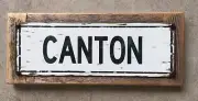 Canton Ohio OH NFL Football Hall of Fame Vintage Style Framed Sign Home Decor