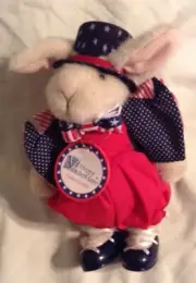 9" HOPPY VANDERBEAR YANKEE DOODLE DRESSED HARE NWT