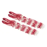 2Pcs Lengthen Basketball Mesh Net Bag Carry Bag Ball Carrier, Red White