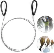 Pocket Chainsaw Wire Saw Emergency Wire 25.6 Inch Portable Hand Chainsaw Outdoor Survival Wire Steel Wire Saw Scroll for Emergency Travel Outdoor Camping Gear Wilderness Survival Chain Saw