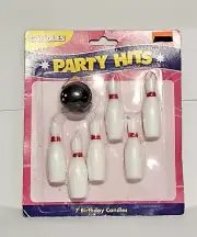 Vintage Bowling Ball Pins Candles Cake Decoration Cake Topper 7 Candles Sealed