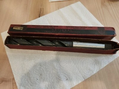 1-3/16" National Drill & Tool Company Vtg. HSS TWIST DRILL BIT USA MORSE TAPER