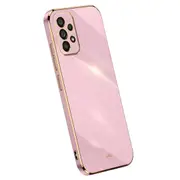 Xinli For Samsung Galaxy A33 5g Slim Phone Case Electroplating Golden Edge Anti-scratch Tpu Mobile Phone Cover