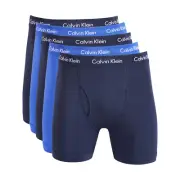 Calvin Klein Men's 5-Pack Blues Cotton Stretch Wicking Boxer Briefs $72