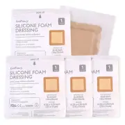 Bordered Silicone Adhesive Foam Dressing Size 6"x6" First Aid pad, Box of 10