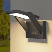 Solar Outdoor Motion Sensor Wall Light, LED Dimmable Modern Exterior Lights F...