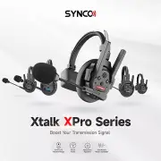 SYNCO XTalk XPro 500m/1600ft Wireless Headset Intercom System 2.4GHz Full Duplex