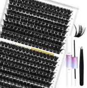 LANKIZ Lash Clusters Kit, 100D Lash Extension Kit, 272Pcs Dramatic Volume Lashe