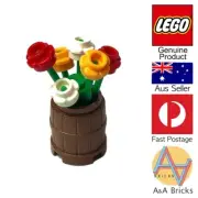 Genuine LEGO® - Flower Pot Barrel with Mixed Flowers - All new parts - MOC