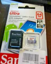 new sealed 64GB SanDisk Ultra Micro SD Card W/ SD Adapter Retail Video SDXC UHS