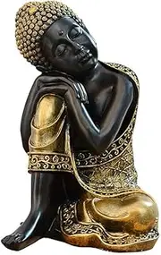 Sleeping Buddha Statue,Resin Zen Buddha Figurine Sculpture Ornaments,Home Office Crafts Outdoor Garden Decoration