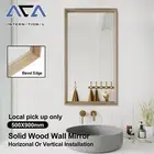 ACA Solid Wood Bevel Frame Make-up Wall Mirror Decor 4mm Hall Bracket PICK UP