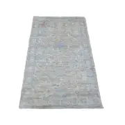 3'x5' Brown Afghan Angora Oushak Leaf Design 100% Wool Hand Knotted Rug G20360