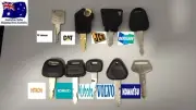 9 Excavator Keys Mini Set x 6 sets BOBCAT JCB CAT KUBOTA HITACHI KOBELCO